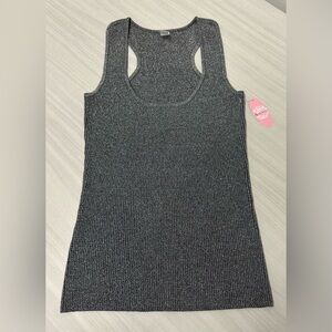 NWT Anemone Metallic Dark Grey Tank Top